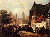 Elias Pieter van Bommel A Market Day In Zaltbommel painting